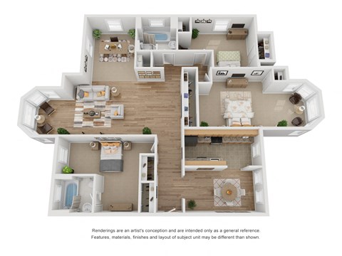 Floor plan for 3 beds, 2 baths, 1600 sqft